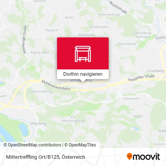 Mittertreffling Ort/B125 Karte