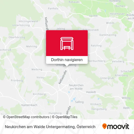 Neukirchen am Walde Untergermating Karte