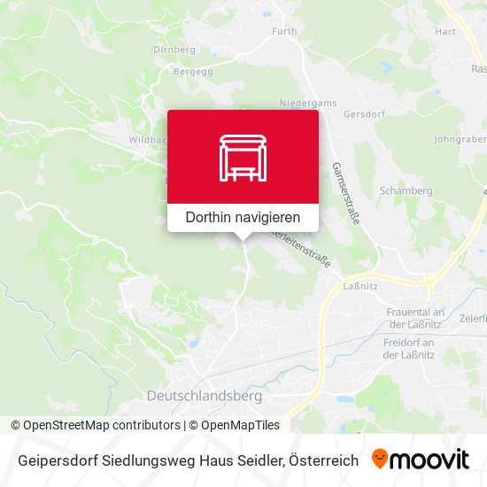 Geipersdorf Siedlungsweg Haus Seidler Karte