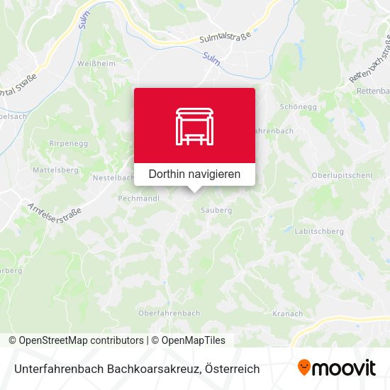 Unterfahrenbach Bachkoarsakreuz Karte