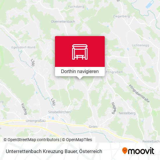 Unterrettenbach Kreuzung Bauer Karte