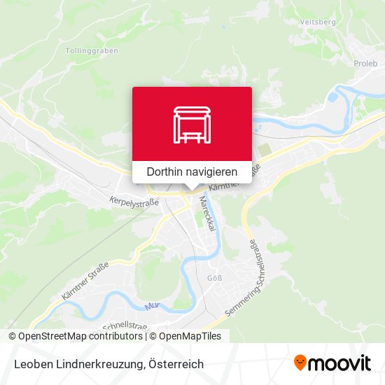 Leoben Lindnerkreuzung Karte