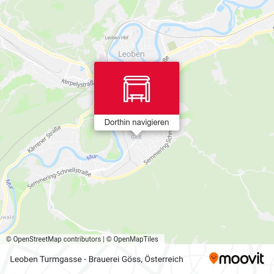 Leoben Turmgasse - Brauerei Göss Karte