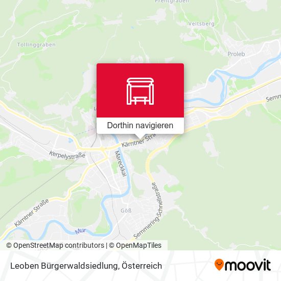 Leoben Bürgerwaldsiedlung Karte
