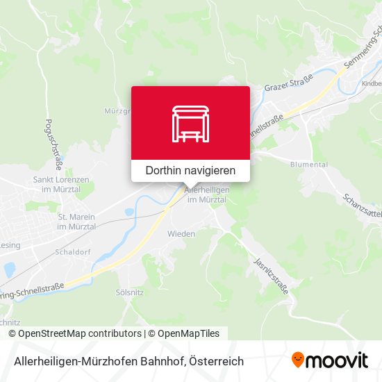 Allerheiligen-Mürzhofen Bahnhof Karte