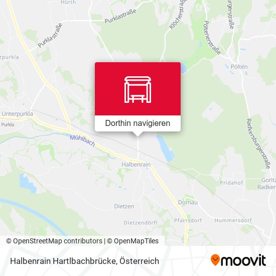 Halbenrain Hartlbachbrücke Karte