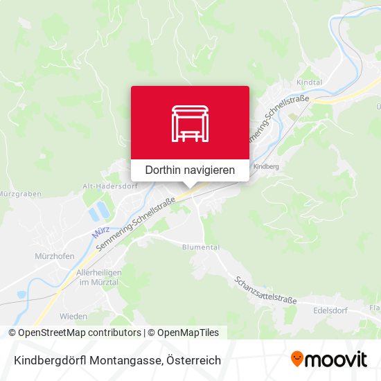 Kindbergdörfl Montangasse Karte