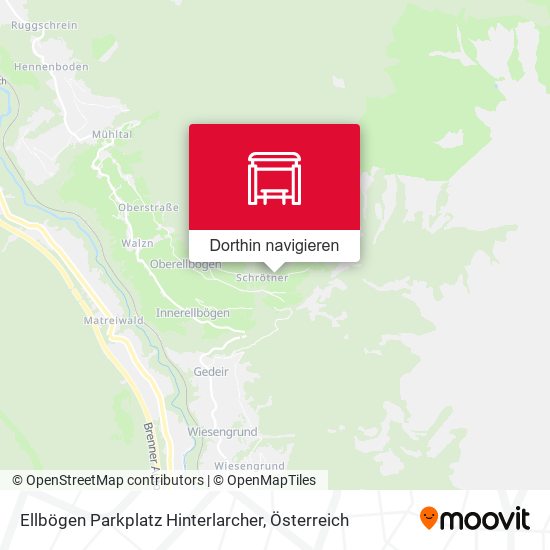 Ellbögen Parkplatz Hinterlarcher Karte
