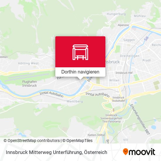Innsbruck Mitterweg Unterführung Karte
