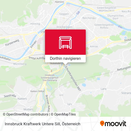 Innsbruck Kraftwerk Untere Sill Karte