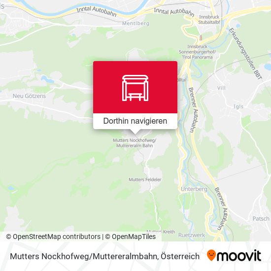 Mutters Nockhofweg / Muttereralmbahn Karte