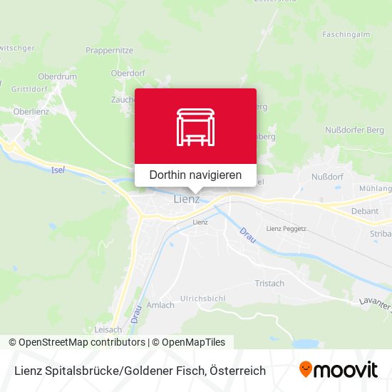 Lienz Spitalsbrücke / Goldener Fisch Karte