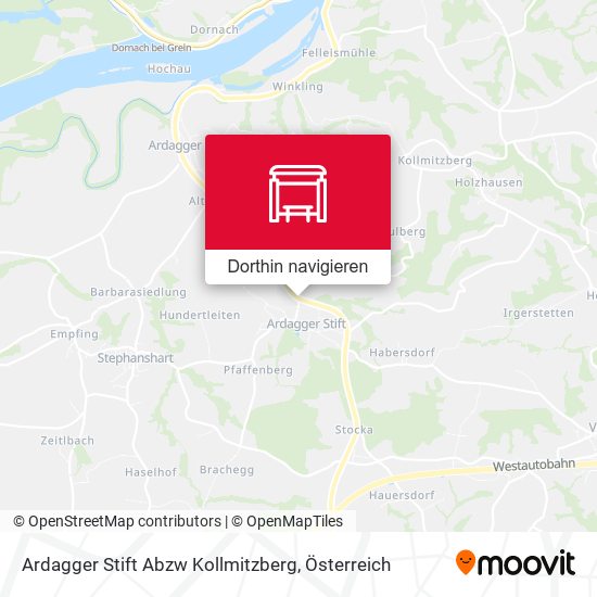 Ardagger Stift Abzw Kollmitzberg Karte