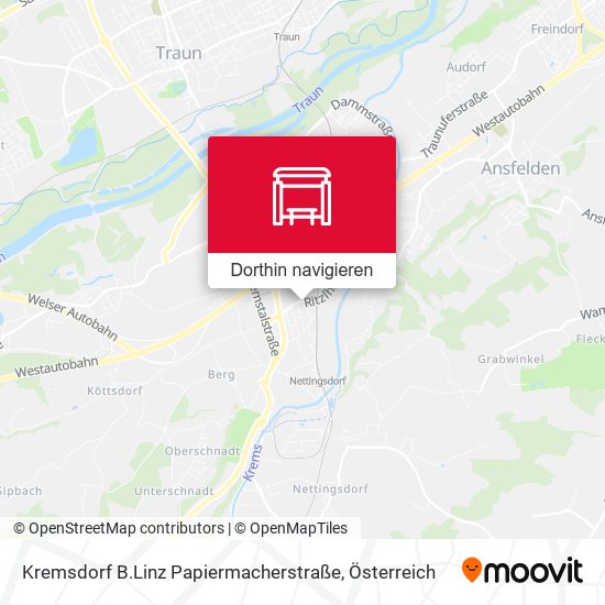 Kremsdorf B.Linz Papiermacherstraße Karte