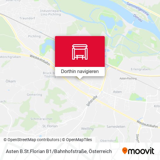 Asten B.St.Florian B1 / Bahnhofstraße Karte