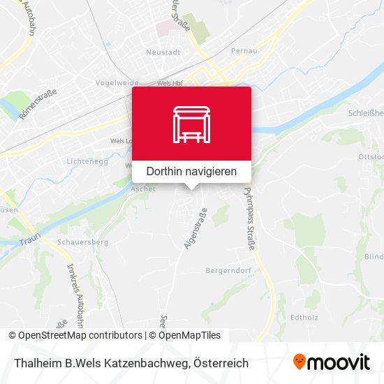 Thalheim B.Wels Katzenbachweg Karte