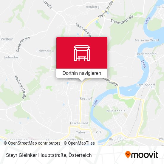 Steyr Gleinker Hauptstraße Karte