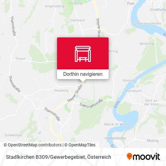 Stadlkirchen B309 / Gewerbegebiet Karte