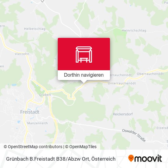 Grünbach B.Freistadt B38 / Abzw Ort Karte