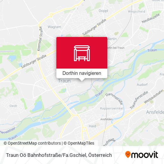 Traun Oö Bahnhofstraße / Fa.Gschiel Karte