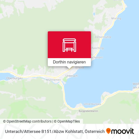 Unterach / Attersee B151 / Abzw Kohlstatt Karte