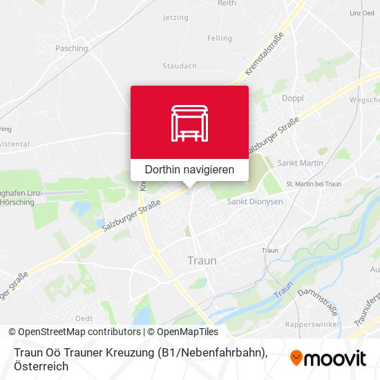 Traun Oö Trauner Kreuzung (B1 / Nebenfahrbahn) Karte