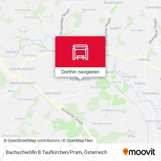 Bachschwölln B.Taufkirchen / Pram Karte