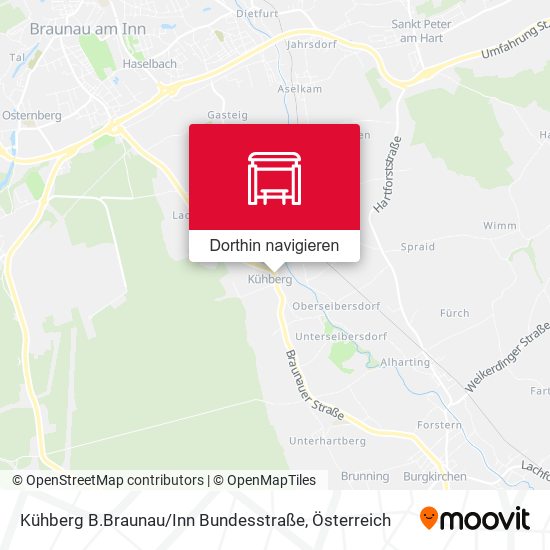 Kühberg B.Braunau / Inn Bundesstraße Karte
