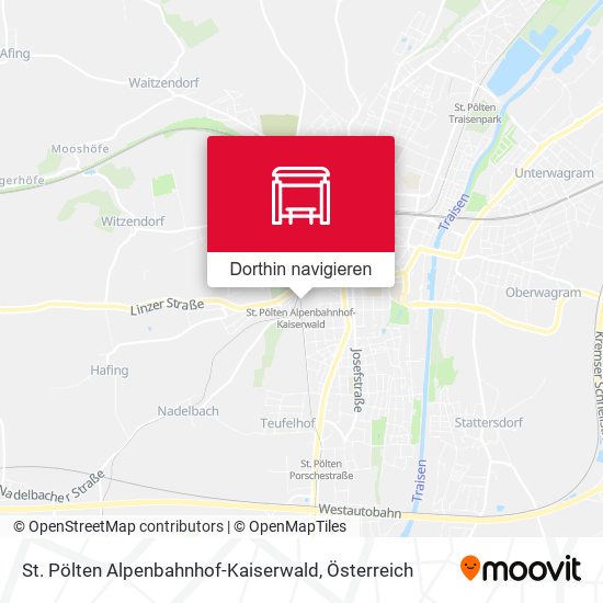 St. Pölten Alpenbahnhof-Kaiserwald Karte