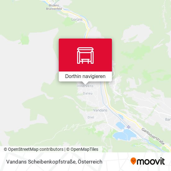 Vandans Scheibenkopfstraße Karte