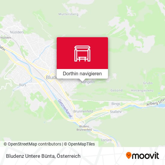 Bludenz Untere Bünta Karte