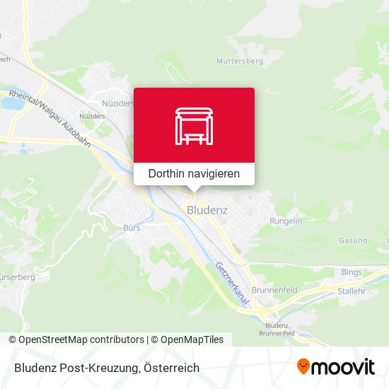 Bludenz Post-Kreuzung Karte