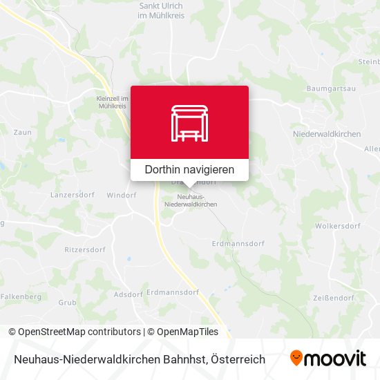 Neuhaus-Niederwaldkirchen Bahnhst Karte