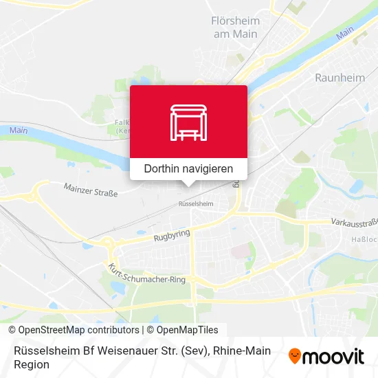 Rüsselsheim Bf Weisenauer Str. (Sev) Karte