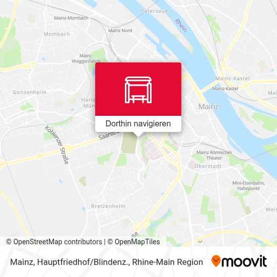 Mainz, Hauptfriedhof/Blindenz. Karte