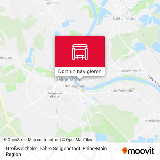 Großwelzheim, Fähre Seligenstadt Karte