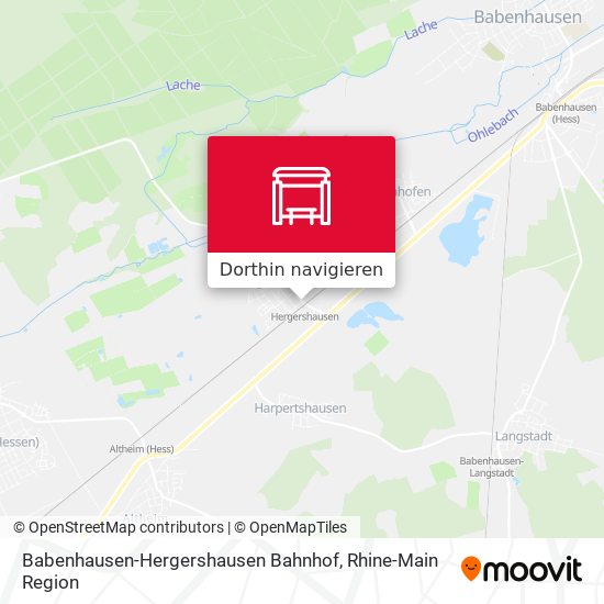 Babenhausen-Hergershausen Bahnhof Karte