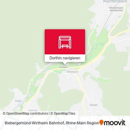 Biebergemünd-Wirtheim Bahnhof Karte