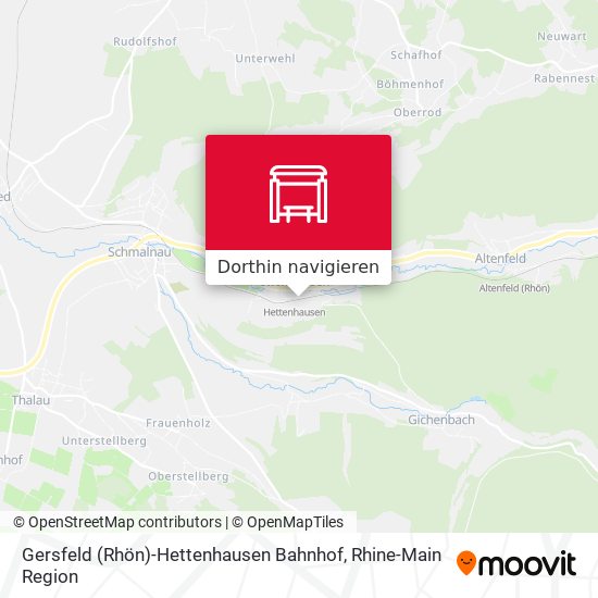 Gersfeld (Rhön)-Hettenhausen Bahnhof Karte