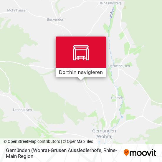 Gemünden (Wohra)-Grüsen Aussiedlerhöfe Karte