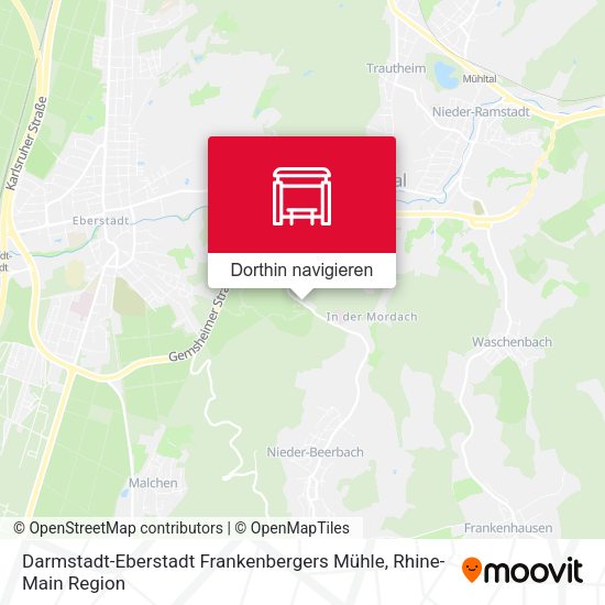 Darmstadt-Eberstadt Frankenbergers Mühle Karte
