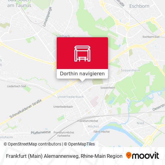 Frankfurt (Main) Alemannenweg Karte