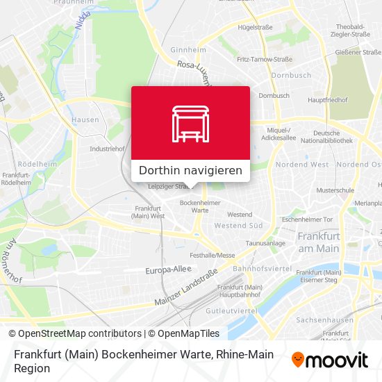 Frankfurt (Main) Bockenheimer Warte Karte