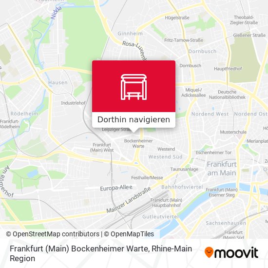 Frankfurt (Main) Bockenheimer Warte Karte