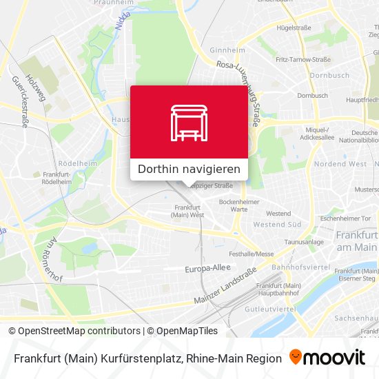 Frankfurt (Main) Kurfürstenplatz Karte