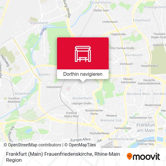 Frankfurt (Main) Frauenfriedenskirche Karte