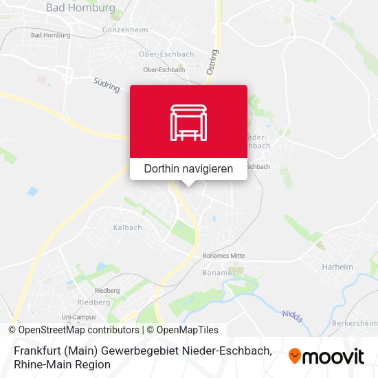 Frankfurt (Main) Gewerbegebiet Nieder-Eschbach Karte