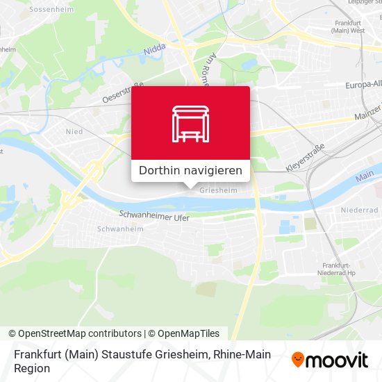 Frankfurt (Main) Staustufe Griesheim Karte