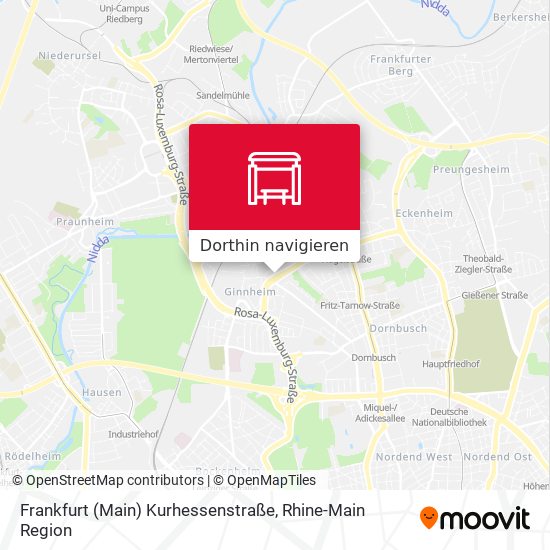 Frankfurt (Main) Kurhessenstraße Karte