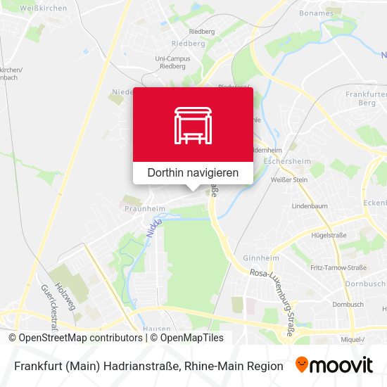 Frankfurt (Main) Hadrianstraße Karte